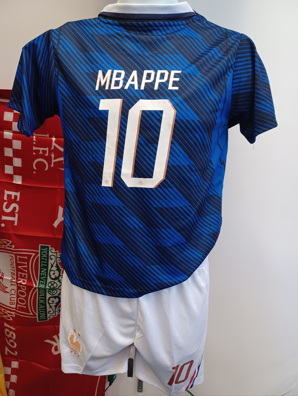 Kids France MBAPPE 2026 Soccer Jersey and Shorts Set Plain.